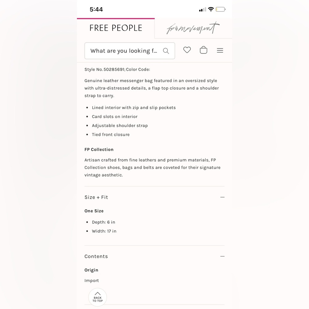 NWOT FREE PEOPLE Portland Distressed Messenger Bag - Picture 9 of 9